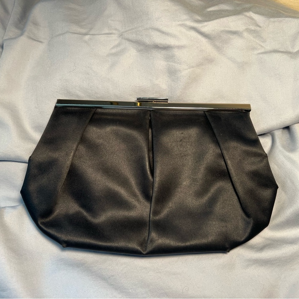 Banana Republic black satin clutch
